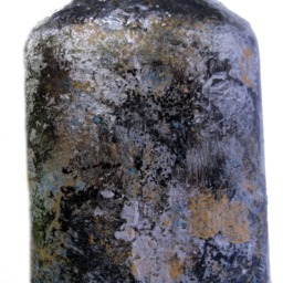 Black Gold & Silver Accent Lamp With Gold Shade, Upcycled Liquor Bottle, Contemporary Marble-Look Home Decor, Hand-Painted. Mothers Day - thumbnail 2