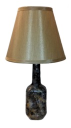 Black Gold & Silver Accent Lamp With Gold Shade, Upcycled Liquor Bottle, Contemporary Marble-Look Home Decor, Hand-Painted. Mothers Day