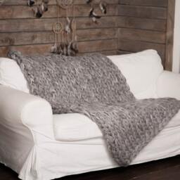Chunky Knit Throw, 100% Wool, Bulky Blanket, Gift For Her, Christmas Gift, Home Decor, Knitting, Handmade Knit, Latte - thumbnail 3