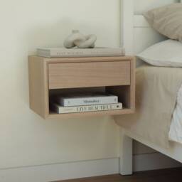 Herald Floating Nightstand - White Oak Bedside Table Design Your Own - thumbnail 2