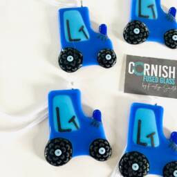 Fused Glass Tractor Christmas Decorations - Glass Decoration, Tree Cornwall - thumbnail 2