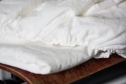 Washed Linen Fitted Sheet Eco-Friendly White Bedding - thumbnail 1