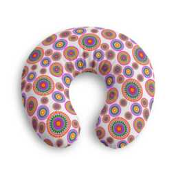 Colorful Mandala Circles Nursing Pillow Cover - Bright Geometric Pattern - thumbnail 2