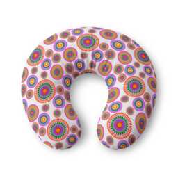 Colorful Mandala Circles Nursing Pillow Cover - Bright Geometric Pattern