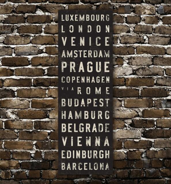 European Bus Scroll, Subway Sign, Vintage Tram Roll, Canvas - image 1