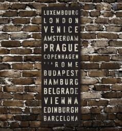 European Bus Scroll, Subway Sign, Vintage Tram Roll, Canvas - thumbnail 1