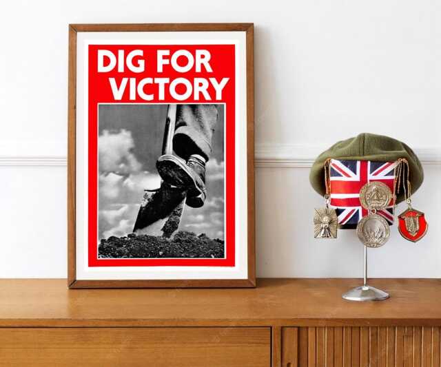 "Reprint Of A British Ww2 Propaganda Poster - ""Dig For Victory" - image 1