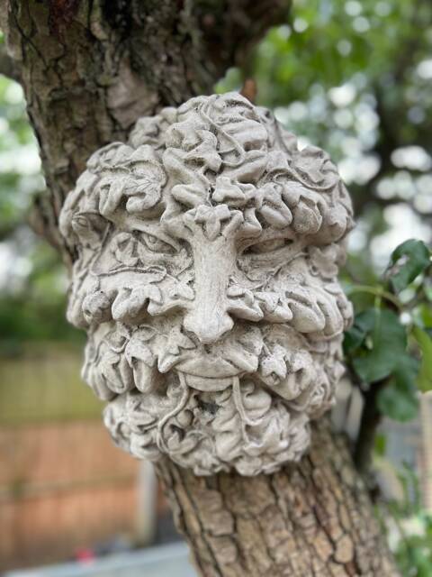 Stone/Concrete Green Man Wall Hanging Garden Ornament Statue - image 1