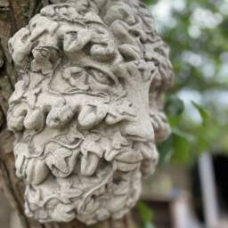 Stone/Concrete Green Man Wall Hanging Garden Ornament Statue - thumbnail 2