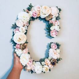 Floral Nursery Letter, Boho Decor, Flower Wall Hanging, Art - thumbnail 2