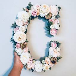 Floral Nursery Letter, Boho Decor, Flower Wall Hanging, Art - thumbnail 3