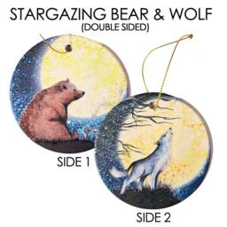 Hand-Painted Animal Christmas Ornament Set Hare, Fox, Wolf, Bear, Stag, Owl - thumbnail 2