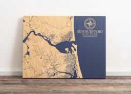 Newburyport, Massachusetts Map - Engraved Wood Coastal Chart Wall Art Sign, Beach House Home Decor Nautical Print, Unique Personalized Gift - thumbnail 1