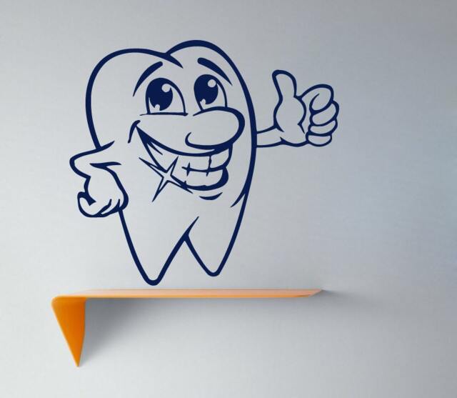 Wall Decals Smiling Tooth Decal Vinyl Sticker Dental Clinic Logo Nursery Decor Bedroom Interior Window Living Room Art Murals Chu453 - image 1