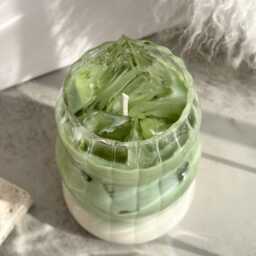 Cafe Candles - Iced Matcha Latte, Scented Soy Candles, Dessert Gel Wax Long Lasting - thumbnail 3