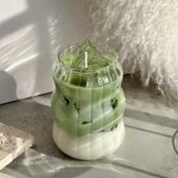 Cafe Candles - Iced Matcha Latte, Scented Soy Candles, Dessert Gel Wax Long Lasting - thumbnail 2