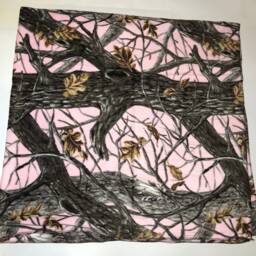 Zoofleece Pink Camouflage Camo Hunting Girls Blanket Quilt Throw Linen Comfortable Gift Birthday 60x60 - thumbnail 2