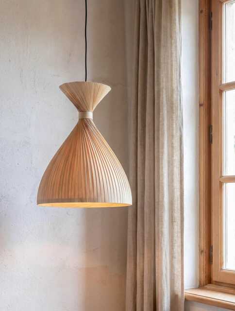 Maple Hanging Lamp Farmhouse Decor, Wood Ceiling Light, Modern Kitchen Island Light - image 1
