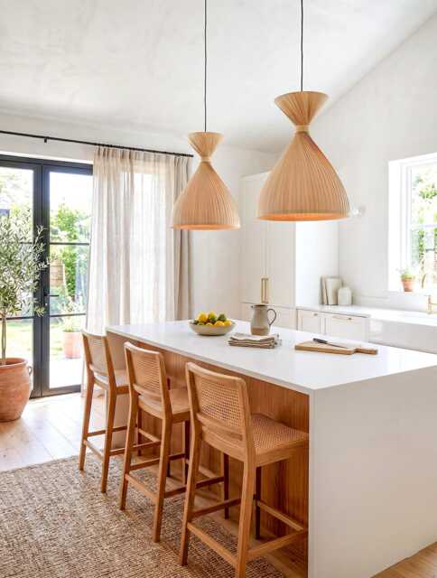 Maple Hanging Lamp Farmhouse Decor, Wood Ceiling Light, Modern Kitchen Island Light - image 1