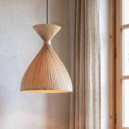Maple Hanging Lamp Farmhouse Decor, Wood Ceiling Light, Modern Kitchen Island Light - thumbnail 2