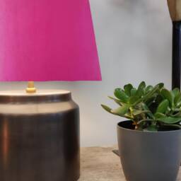 Extra Tall Pink Cone Lampshade in Velvet Fabric - thumbnail 2