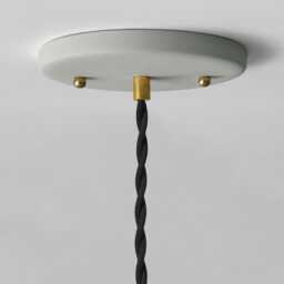 Tulipano - Ceramic Pendant Ceiling Light Handmade Minimalist Round Hanging Fixture in Fog Gray - thumbnail 3