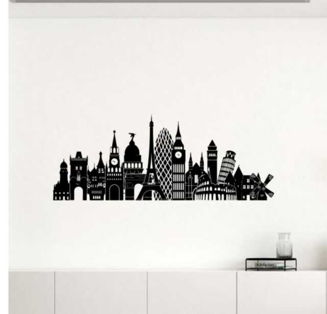Europe City Wall Decal Vinyl Stickers Cities Landscape Art Design Murals Interior Home Decor - 12Pa3 - image 1
