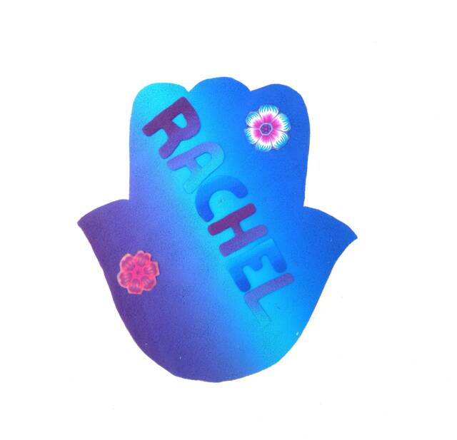 Hamsa, Personalized Nursery Name, Kids Room Wall Art, Hamsa Hand, Decor, Good Luck Gift, Door Hanging, Protection, Amulet - image 1