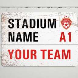 Personalised Football Stadium Sign, Add Your Favourite Team, Wall Decor, Waterproof A4 Aluminium Sign - thumbnail 2