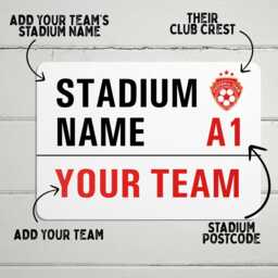 Personalised Football Stadium Sign, Add Your Favourite Team, Wall Decor, Waterproof A4 Aluminium Sign - thumbnail 1