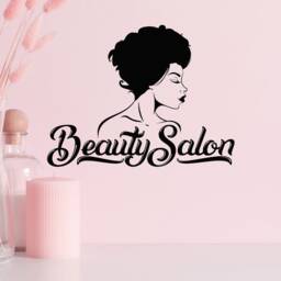 Beauty Salon Vinyl Wall Decal African Beautiful Woman Girl Window Decor Stickers Mural - #2794Di - thumbnail 1