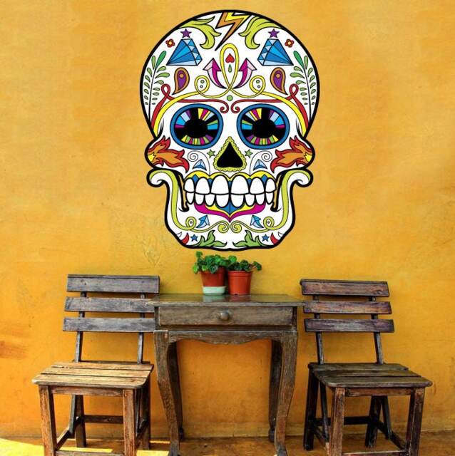 Sugar Skull Wall Decal - Dia De Muertos, Mexican Folk Art Mc603 - image 1