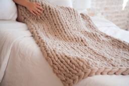 Handmade Chunky Knit Merino Wool Blanket, Giant Throw