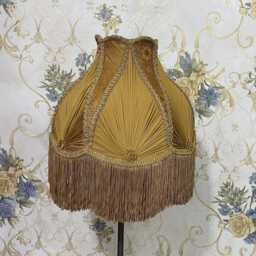 Gold Scallop Lampshade Handmade Victorian Dome With Fringe - thumbnail 3