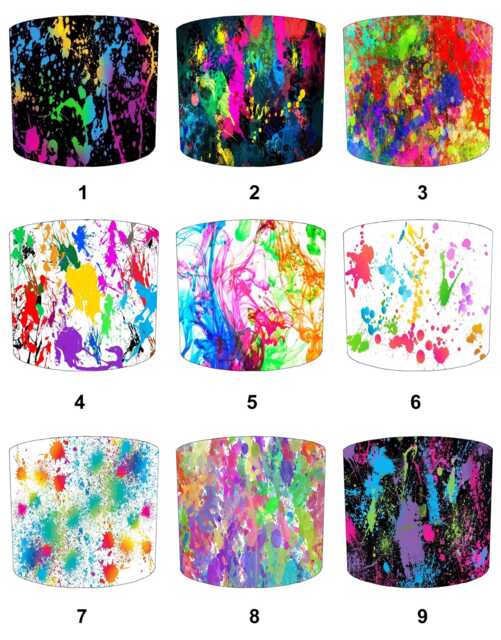 Paint Splatter Graffiti Lampshades For Ceiling Light Shades Pendants Or Bedside, Table Lamp Shades - image 1