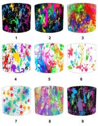 Paint Splatter Graffiti Lampshades For Ceiling Light Shades Pendants Or Bedside, Table Lamp Shades