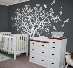Large Tree Wall Decal White Wall Decal Mural Stickers Decals Decor Nursery & Birds Art Tattoo Nature - Nt040 - thumbnail 1