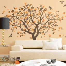 Large Tree Wall Decal White Wall Decal Mural Stickers Decals Decor Nursery & Birds Art Tattoo Nature - Nt040 - thumbnail 3