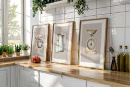 Kitchen Prints Set Of 3 Wall Art Beige Farmhouse Cottage Decor Modern Pictures Posters - thumbnail 1