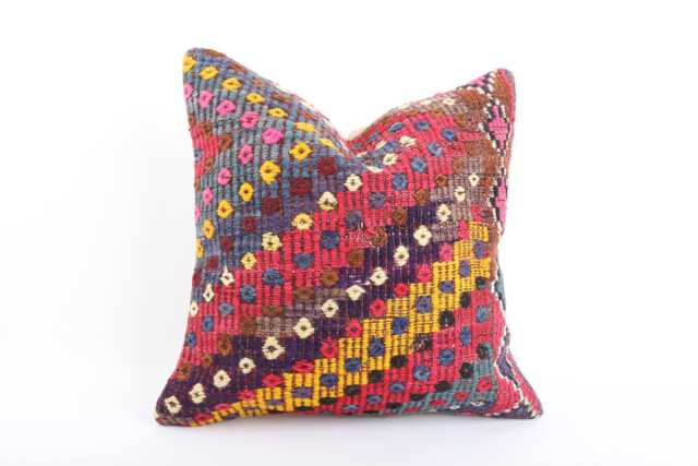 Handwoven Kilim Pillow 20x20 Boho Home Decor - image 1