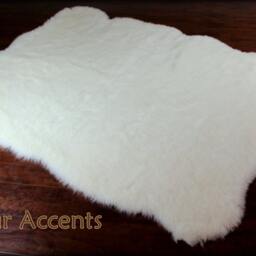 Faux Fur Accent Rug - Random Shape Sheepskin Area Scalloped Edges- By Accents - thumbnail 2