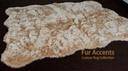 Faux Fur Accent Rug - Random Shape Sheepskin Area Scalloped Edges- By Accents