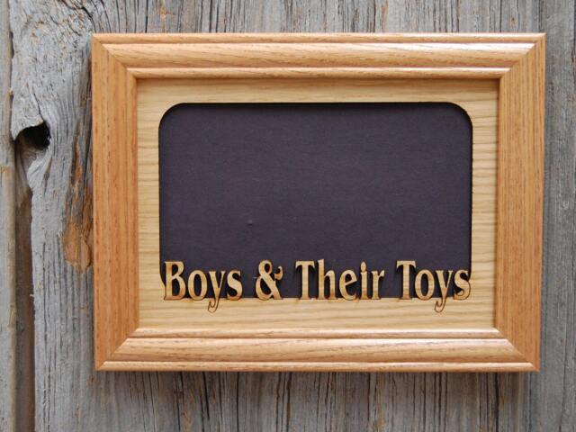 5x7 Boys & Their Toys Picture Frame, Boy Decor, Gift For Dad, Boys, Garage Laser Engraved Frame - image 1