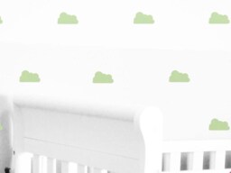 Clouds Green Lime Light Pastel Wall Decals Decor Stickers Nursery Baby Boy Girl Sky Pattern Modern & Scandinavian - thumbnail 1