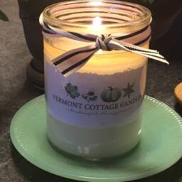 Recycled Glass Soy Coconut Candle Vermont Cottage Candle With Bamboo Lid - thumbnail 3