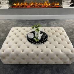 Handmade Extra Large Upholstered Velvet Chesterfield Footstool - thumbnail 4