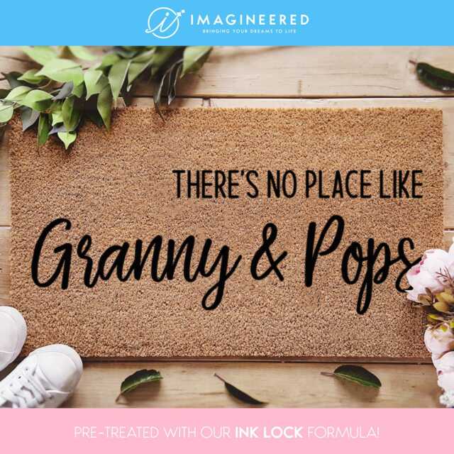 Custom Grandparent Welcome Mat - There's No Place Like Granny & Pops Personalized Doormat Gift Ideas Funny Family - image 1