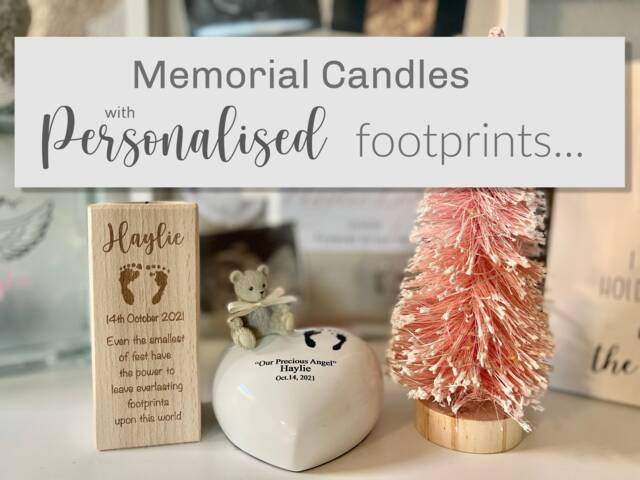 Baby Loss Personalised Memorial Candle - Footprints/Miscarriage Stillbirth - image 1