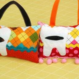 Tooth Fairy Pillow - in Multi Colored Paisley Red Polka Dot - thumbnail 3