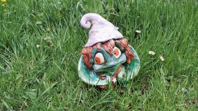 Funny Ceramic Garden Figure Of A Goblin, Exceptionally Handcrafted - image 1